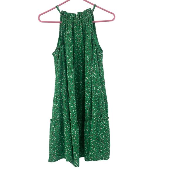 CECE Dress Size Extra Small Green Halter Swing Floral Tie Back Harmony Blossoms - Picture 1 of 10